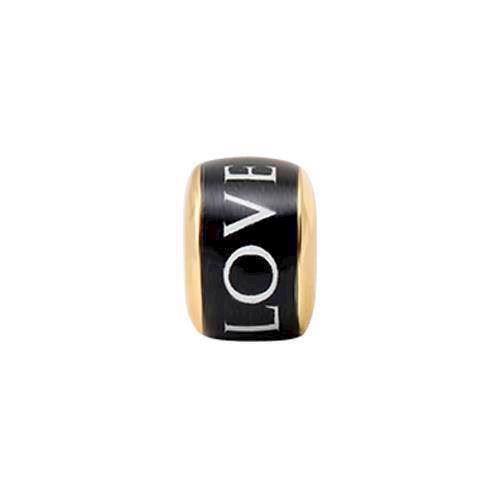 Image of Christina Collect Love Black forgyldt charm